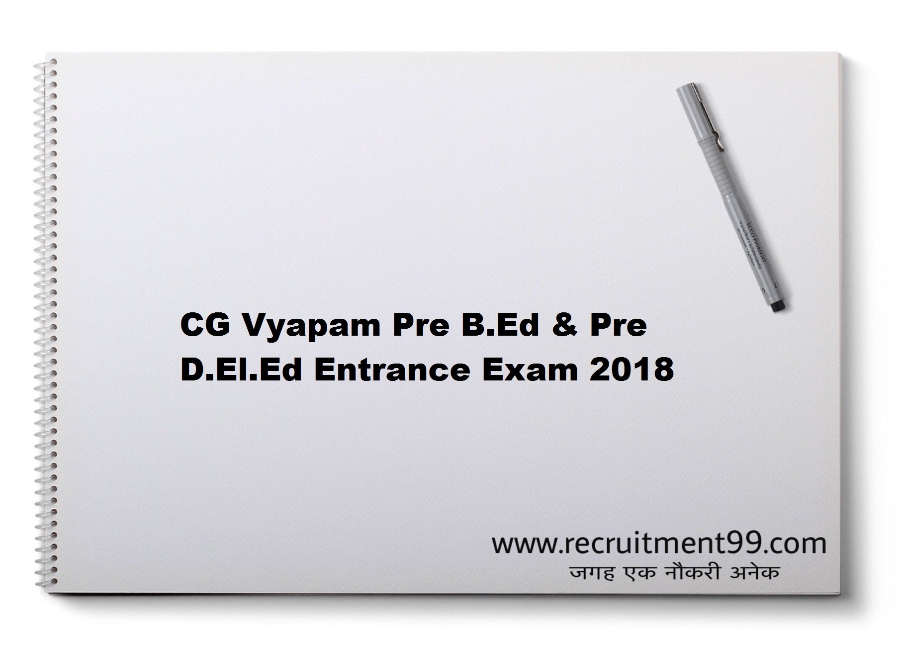 CG Vyapam Pre B.Ed & Pre D.El.Ed Entrance Exam Application Form Admit Card Result 2018