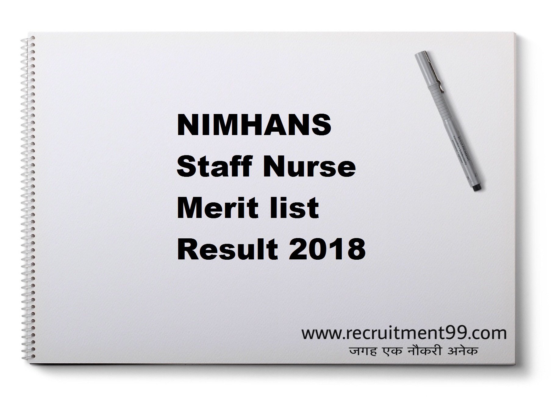 NIMHANS Staff Nurse Merit list Result 2018