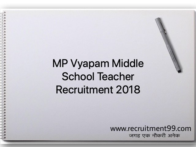MP Vyapam Middle School Teacher Recruitment 2018